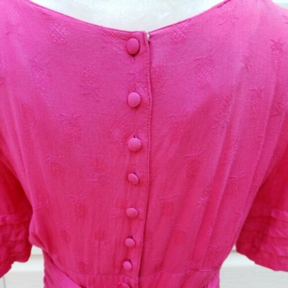 Vintage Sarah Elizabeth Pink Pleated Bodice Dress Sz 8 - Picture 4 of 10